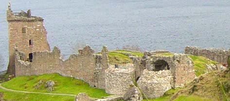 Close up of Urquhart Castle on Loch Ness