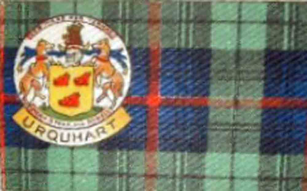 Urquhart clan crest and tartan circa 1920